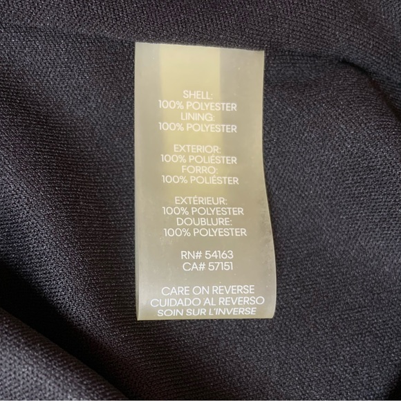 Calvin Klein Womens size 14 / L Black Red Floral Lined Blouse with Sheer Sleeves - Picture 9 of 16